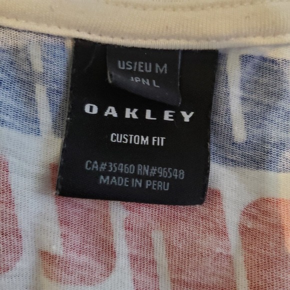 Men’s Oakley USA Red White & Blue All Over Print T-Shirt Size Med Custom Fit - Picture 5 of 6